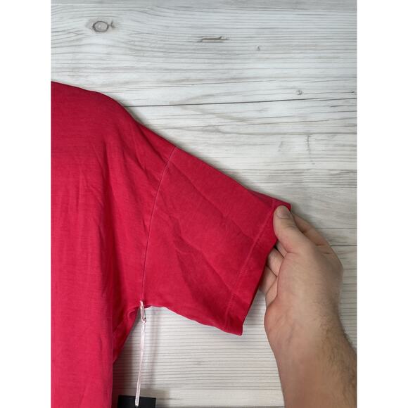 Rachel Zoe Shirt Womens Small Red Cutout Crewneck 100% Cotton Short Sleeve Tee - Picture 3 of 9